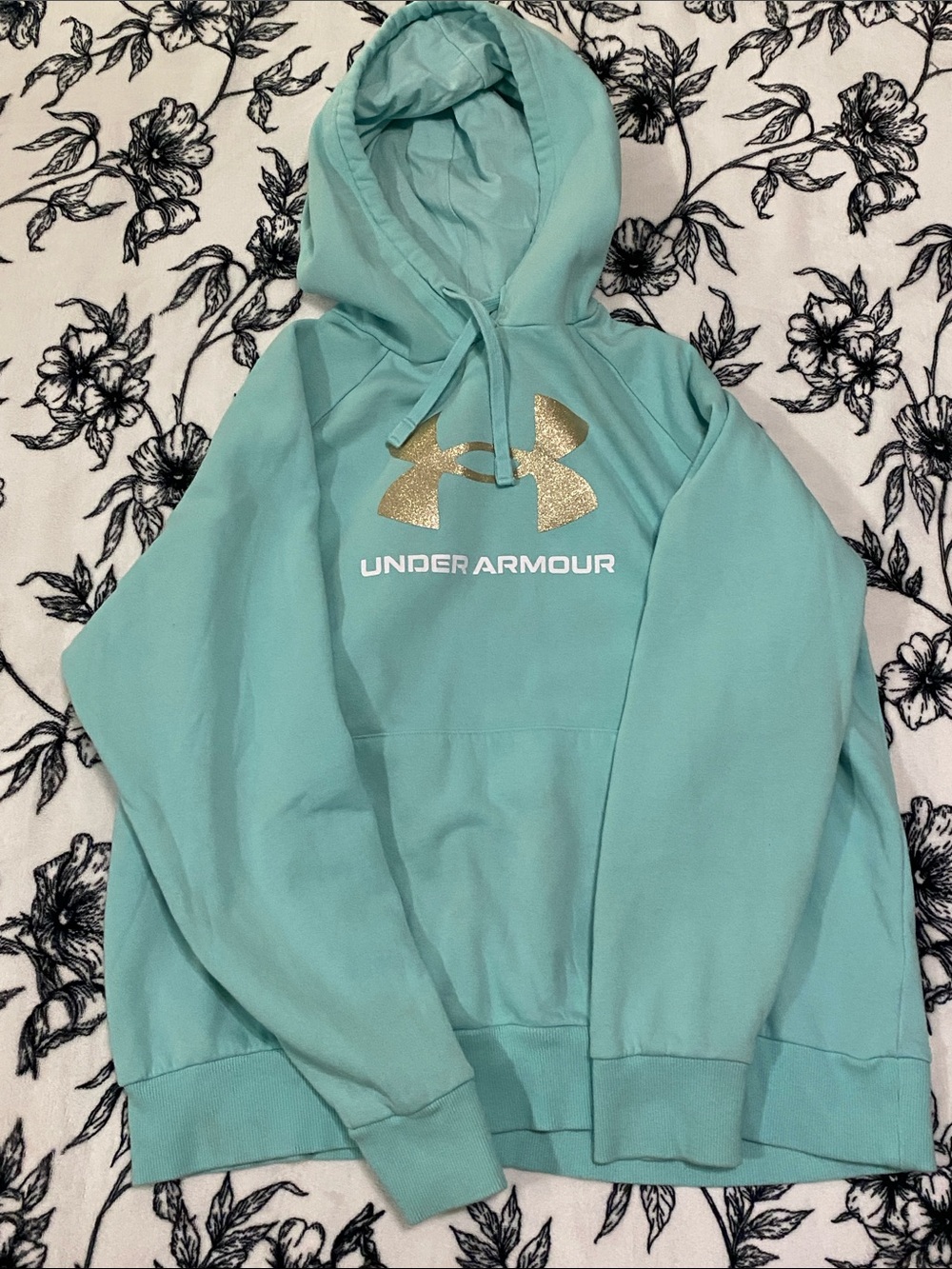 Women’s Under Armour Aqua Pullover Hoodie with Gold Logo- XL